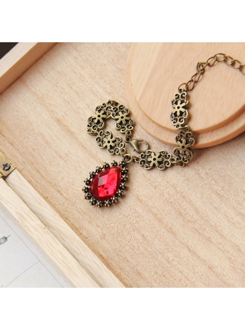 Vintage Palace Ruby Personality Female Fashion Handmade Bracelet