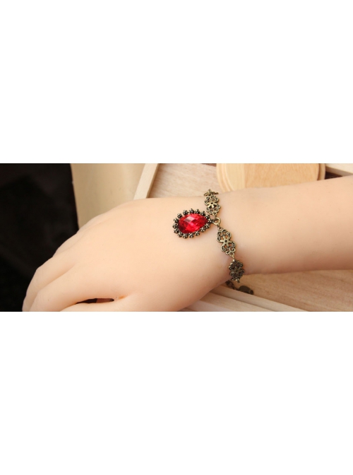 Vintage Palace Ruby Personality Female Fashion Handmade Bracelet
