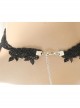 Creative Retro Fashion Personality Lolita Dark Green Bow Female Black Lace Choker