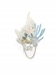 Fashion Rest Mermaid Starfish Artificial Crystal Seashell Blue Coral Tassel Party Seaside Hairpin