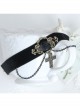 Elegant Retro Court Gothic Fashion Black Velvet Ribbon Rose Flower Tassel Cross Pendant Female Anklet