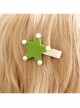 Children's Day Party Prom Girl Baby Artificial Pearl Green Yellow Star Fabric Hairpin