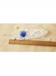 Bride Marry White Retro Fashion Lace Blue Flowers Female With Ring Gloves Bracelet