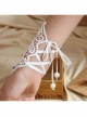 Bride Marry White Retro Fashion Lace Blue Flowers Female With Ring Gloves Bracelet