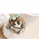 Retro Fashion Personality Artificial Pearl Flower Green Bow Female Hemp Rope Bracelet