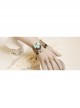 Retro Fashion Personality Artificial Pearl Flower Green Bow Female Hemp Rope Bracelet