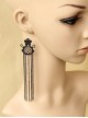 Retro Fashion Personality Super Long Black Lace Tassel Sexy Female Earrings