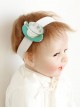 Fashion Cute Green Cartoon Teacup Flower Baby Child Girl White Elastic Hair Band