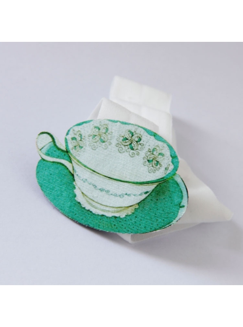 Fashion Cute Green Cartoon Teacup Flower Baby Child Girl White Elastic Hair Band