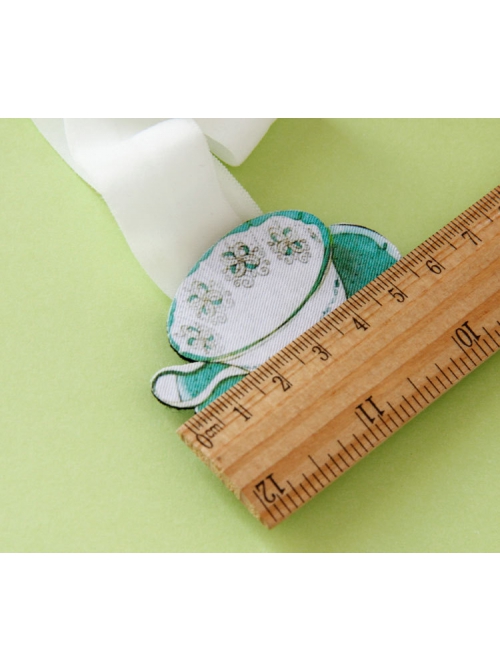 Fashion Cute Green Cartoon Teacup Flower Baby Child Girl White Elastic Hair Band
