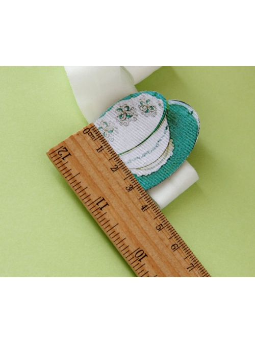 Fashion Cute Green Cartoon Teacup Flower Baby Child Girl White Elastic Hair Band