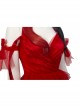 The Suicide Squad Harley Quinn Halloween Cosplay Costume Red Tulle Halter Asymmetric Hem Dress