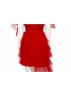 The Suicide Squad Harley Quinn Halloween Cosplay Costume Red Tulle Halter Asymmetric Hem Dress
