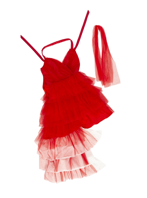 The Suicide Squad Harley Quinn Halloween Cosplay Costume Red Tulle Halter  Asymmetric Hem Dress - Magic Wardrobes