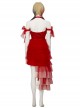 The Suicide Squad Harley Quinn Halloween Cosplay Costume Red Tulle Halter Asymmetric Hem Dress
