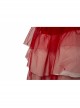 The Suicide Squad Harley Quinn Halloween Cosplay Costume Red Tulle Halter Asymmetric Hem Dress