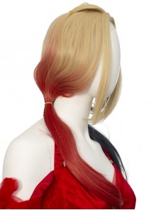 The Suicide Squad Harley Quinn Red Tulle Dress Suit Halloween Cosplay Accessories Gradient Wig