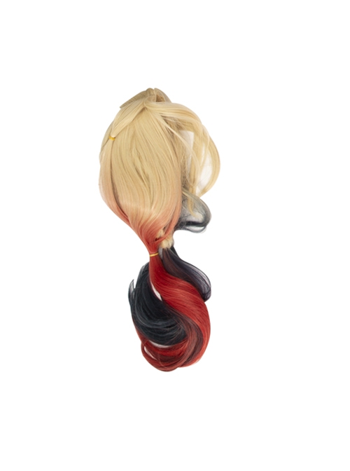 The Suicide Squad Harley Quinn Red Tulle Dress Suit Halloween Cosplay Accessories Gradient Wig