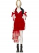 The Suicide Squad Harley Quinn Red Tulle Dress Suit Halloween Cosplay Accessories Black Boots
