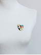 Retro Handmade Fashion Female Fabric Yellow Rose Flower Multicolor Diamond Brooch