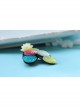 Retro Handmade Fashion Female Fabric Yellow Rose Flower Multicolor Diamond Brooch