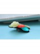 Retro Handmade Fashion Female Fabric Yellow Rose Flower Multicolor Diamond Brooch