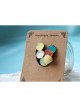 Retro Handmade Fashion Female Fabric Yellow Rose Flower Multicolor Diamond Brooch