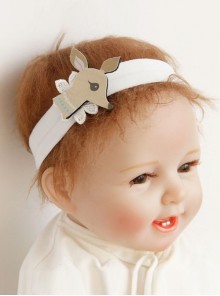 Fashion Cute Cartoon Fawn White Lace Flower Baby Child Girl Elastic Hair Band
