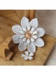 Lady Retro Compact Fashion White Lace Cherry Blossom Female Brooch