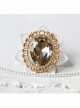 Dreamy Fashion Retro White Lace Flower Tea Color Crystal Retro Handmade Cute Brooch