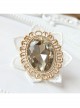 Dreamy Fashion Retro White Lace Flower Tea Color Crystal Retro Handmade Cute Brooch