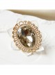 Dreamy Fashion Retro White Lace Flower Tea Color Crystal Retro Handmade Cute Brooch