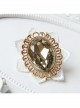 Dreamy Fashion Retro White Lace Flower Tea Color Crystal Retro Handmade Cute Brooch