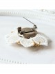 Dreamy Fashion Retro White Lace Flower Tea Color Crystal Retro Handmade Cute Brooch