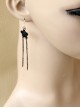 Retro Gothic Fashion Personality Black Lace Flower Tassel Female Long Earrings