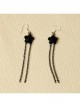 Retro Gothic Fashion Personality Black Lace Flower Tassel Female Long Earrings