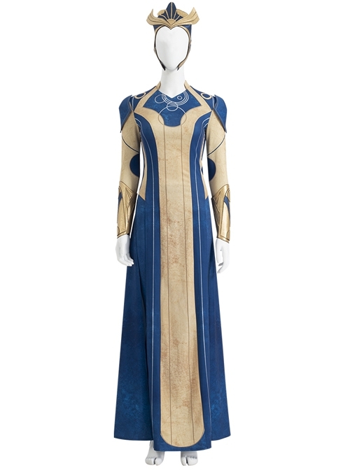Eternals Ajak Blue Robe Suit Halloween Cosplay Costume Full Set