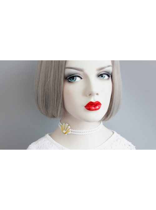Fashion Retro Simple Female White Shell Pearl Elastic Collar