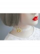 Fashion Retro Simple Female White Shell Pearl Elastic Collar