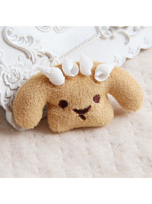 Cute Fashion Cartoon Brown Puppy White Conch Female Brooch
