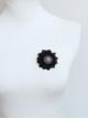 Gothic Fashion Personality Black Lace Purple Rose Flower Retro Handmade Female Brooch