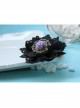 Gothic Fashion Personality Black Lace Purple Rose Flower Retro Handmade Female Brooch
