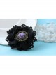 Gothic Fashion Personality Black Lace Purple Rose Flower Retro Handmade Female Brooch