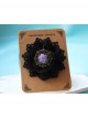 Gothic Fashion Personality Black Lace Purple Rose Flower Retro Handmade Female Brooch