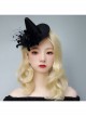 Halloween Festival Gothic Black Spider Net Yarn Fashion Spider Sexy Wizard Hat Hairpin