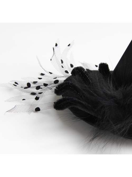 Halloween Festival Gothic Black Spider Net Yarn Fashion Spider Sexy Wizard Hat Hairpin