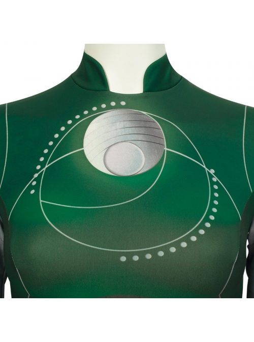 Eternals Sersi Green Bodysuit Battle Suit Halloween Cosplay Costume Full Set