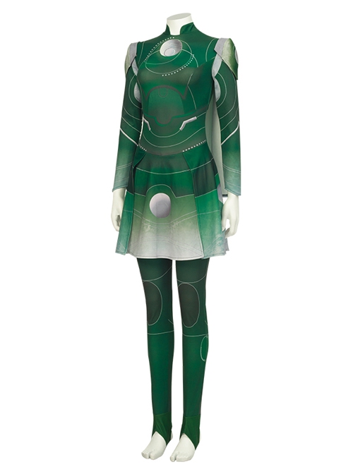 Eternals Sersi Green Bodysuit Battle Suit Halloween Cosplay Costume Full Set