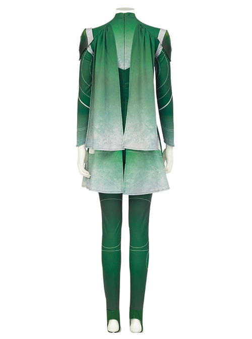 Eternals Sersi Green Bodysuit Battle Suit Halloween Cosplay Costume Full Set