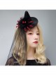 Halloween Horror Funny Red Spider Black Mesh Gothic Festival Wizard Hat Hairpin